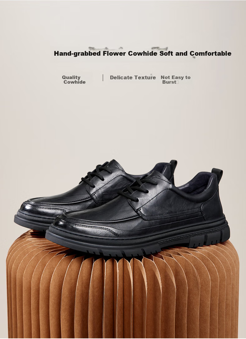 CAMEL Commuter British Retro Cowhide Formal Casual Leather Shoes for Men, G13A155022, Brown, Size 42 3