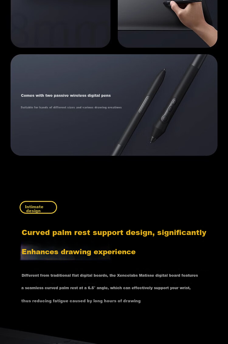 Xencelabs Medium-Sized Digital Drawing Tablet Set, Writing Pad, Drawing Board, Writing Pad Connected to Computer Drawing Tablet, Graphics Tablet, Online Class Teacher Electronic Drawing Board, Wireless Bluetooth Tablet 3