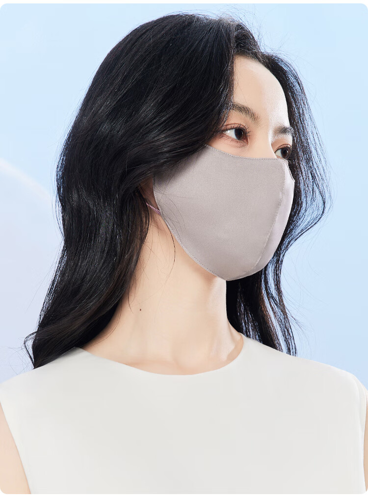 JIUMU Women's Silk Sun Protection Mask Summer UV Protection Breathable 3D Full Face Mulberry Silk Sun Shield 16