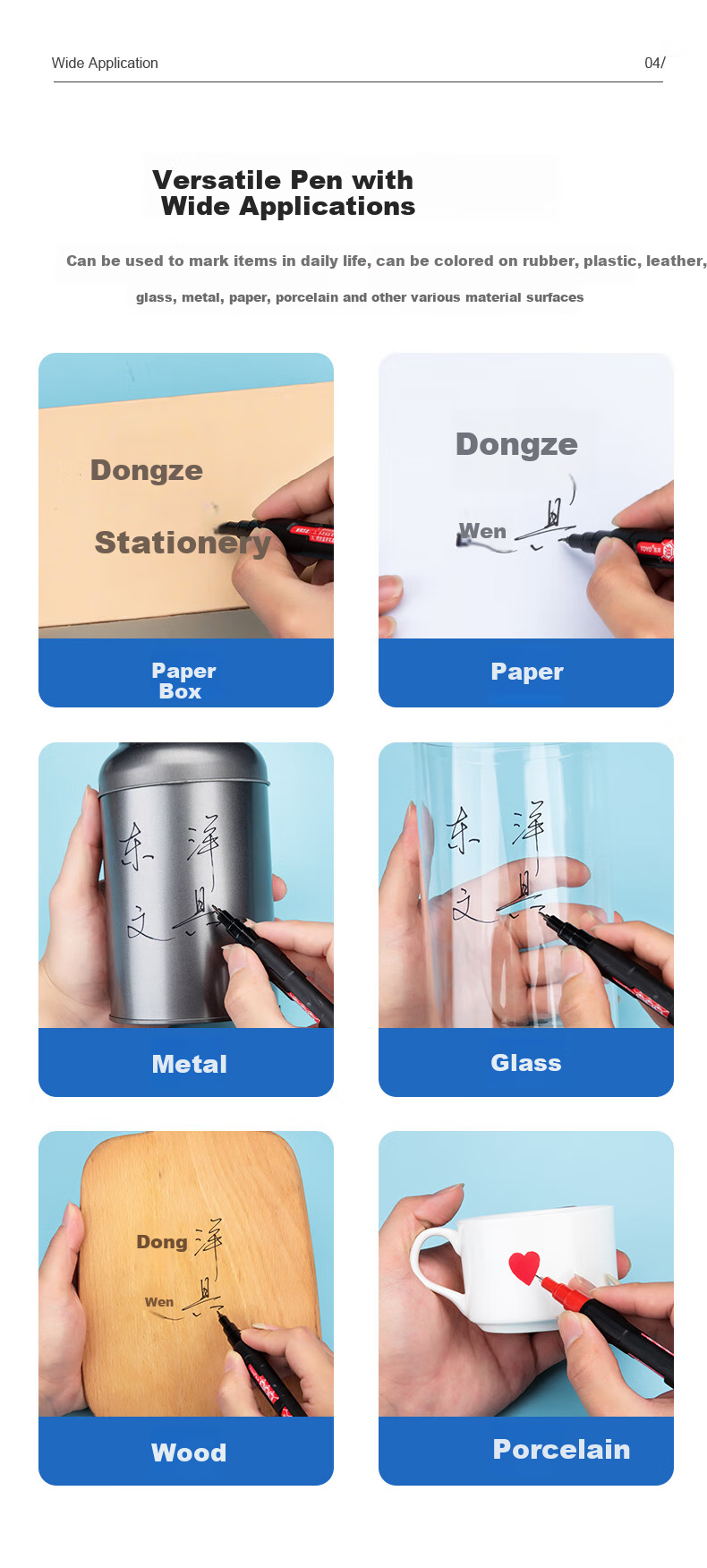 Dongyang SA203, 0.7mm Oil-Based Needle-Tip Paint Pen, Marker, Sign-In Pen, Writing Length 1000m, 12 Pens/box/red 3