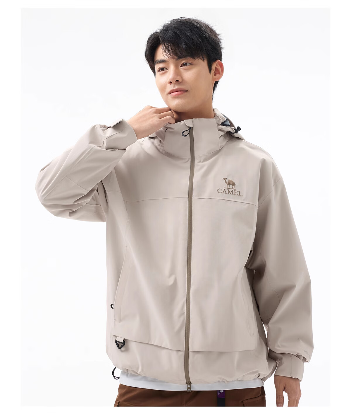 CAMEL Outdoor Jacket, Triple Protection, Men's And Women's Wear, Short Style Coat, Loose-Fitting, Breathable, Windproof, Waterproof, Casual Outerwear, G076XXXL 4