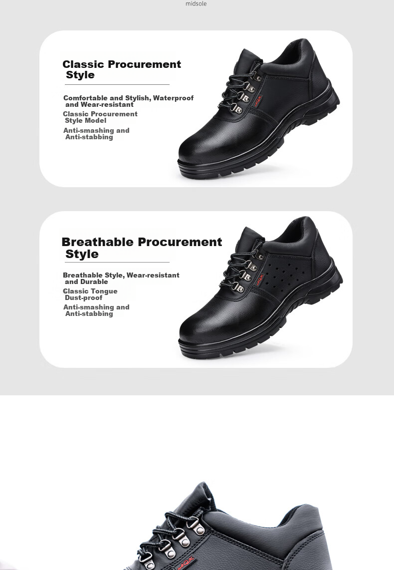 GUYISA Safety Shoes for Men, Steel Toe Cap, Puncture-Resistant, Waterproof, Dustproof, Comfortable, Wear-Resistant, Construction Site Work Boots 876 Size 36 13