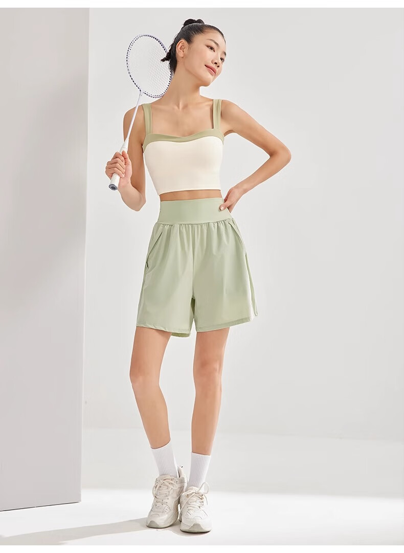 NEVER ME Women's Sports Pants, Casual Shorts, High-Waisted Tummy Control, Loose-Fitting, Breathable, Quick-Drying, Running, Fitness, Boxing Pants, Summer 23