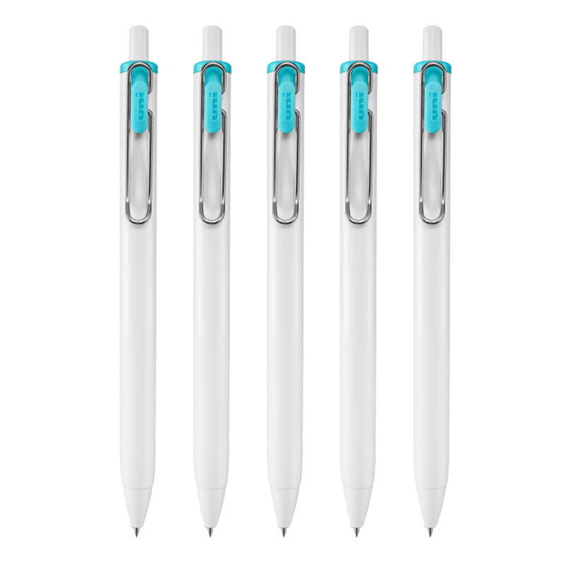Uni-Mitsubishi Uni-Ball One Series Small Concentric Core Sky Blue Gel Pen, High Aesthetic Value, 0.5mm, Sky Blue Signature Pen, UMN-S 5 Pcs