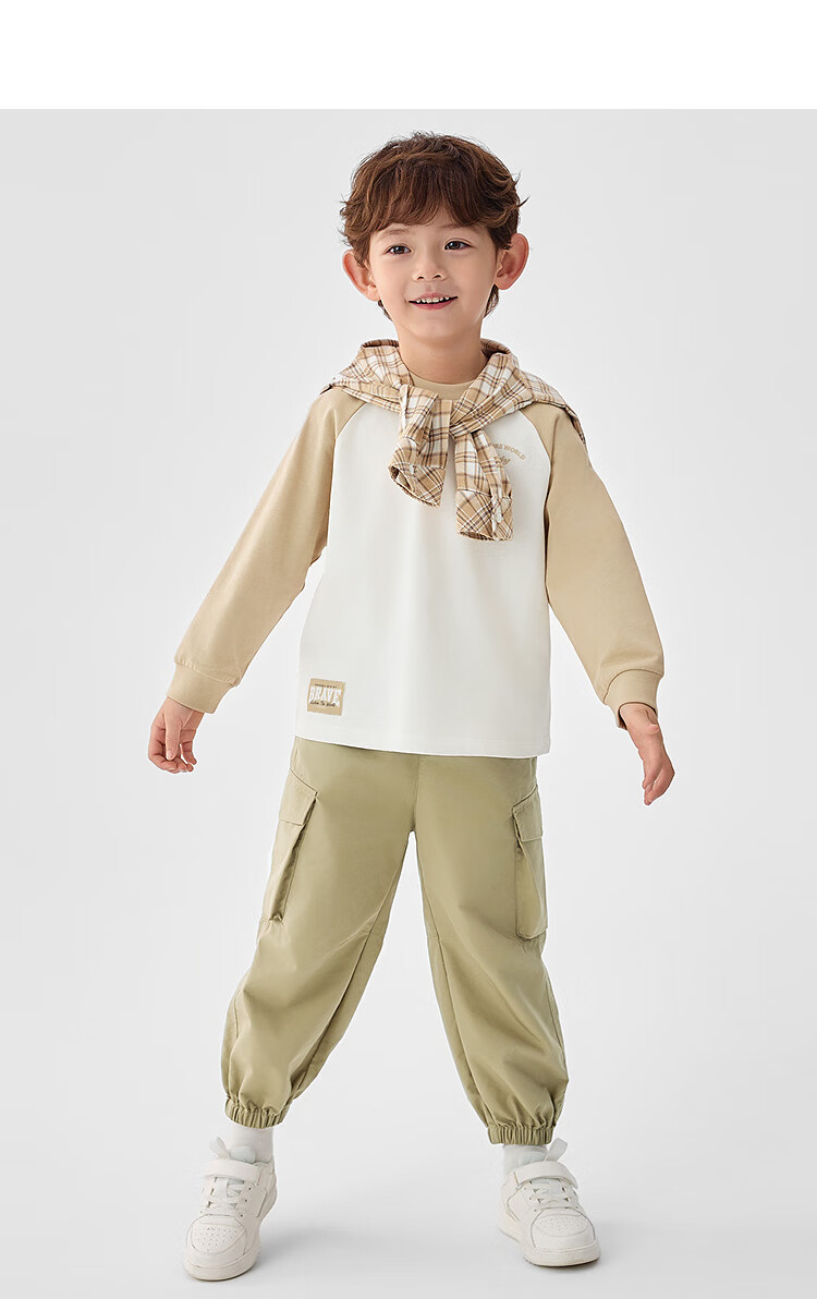 BALABALA Children's Long-Sleeve T-Shirt for Boys And Girls, Spring 2025 Undershirt [Same As In-Store], 202125100203 11
