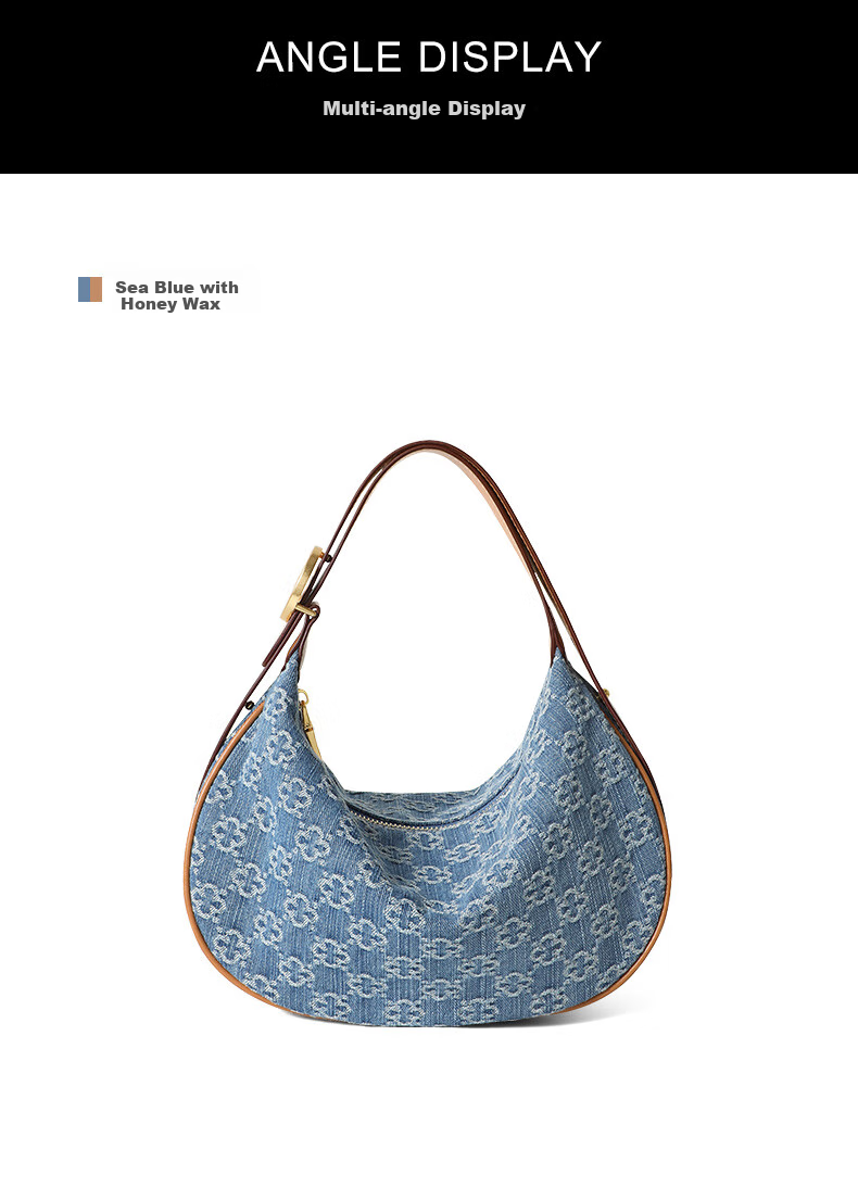 CASSILE Women's Denim-Style Handbag, Large Capacity Light Luxury Shoulder Bag, Practical Gift for Wife on May 20th 6