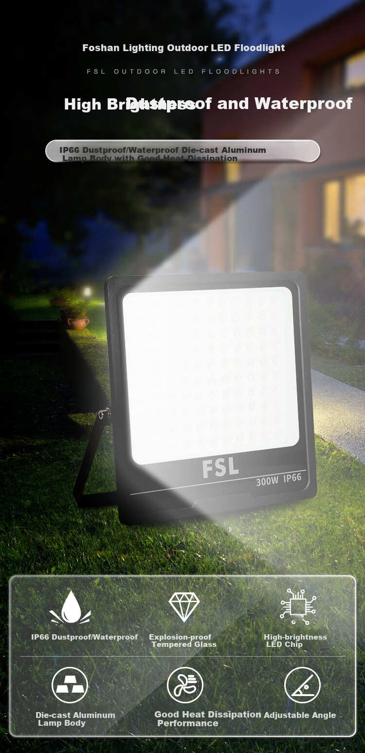 Foshanzhaoming LED Floodlight, Outdoor Lighting, Spotlight, Garden Light, Searchlight, 50W, IP65 1