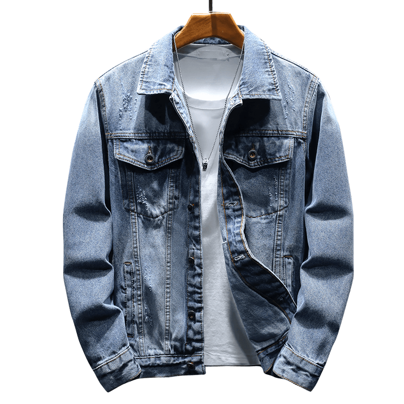 Zengzhi [2026 Spring And Autumn New Arrival] Men's Denim Jacket, Large Size, Casual Workwear Menswear