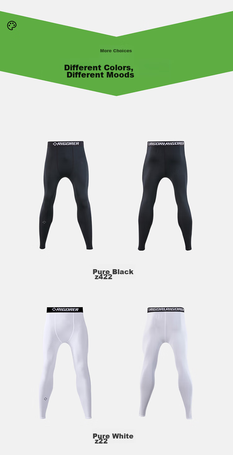 RIGORER Men's Fleece-Lined Casual Sports Fitness Pants, High-Elasticity Training Compression Pants, Warm Long Pants for Home Wear 14