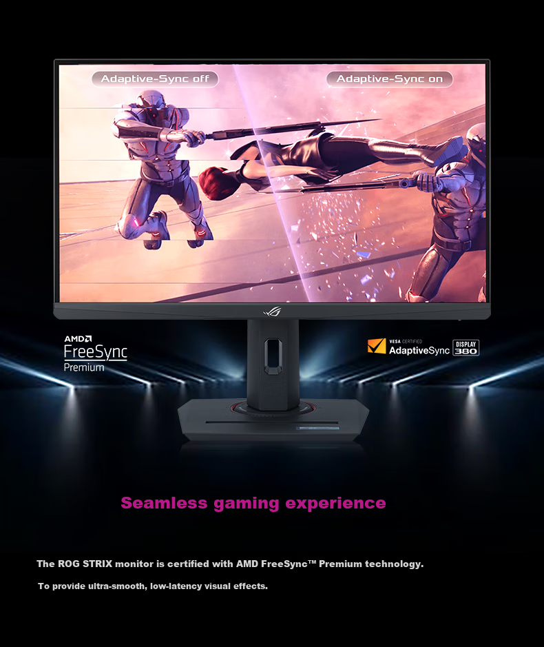 ASUS ROG XG259QNS, 24.5-Inch Gaming Monitor, Overclockable to 380Hz, HDR400 Certified, 110% SRGB Coverage, FreeSync, 0.3 Ms Response Time 5