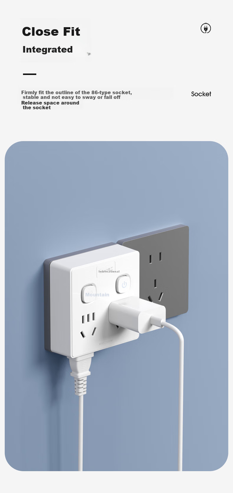 FDD Wireless 86-Type Plug Power Adapter Socket, Multi-Outlet Ultra-Thin High-Power Bedside Cube Socket, One to Fourteen-Hole Outlet [Separate Control Switch], Gray 6