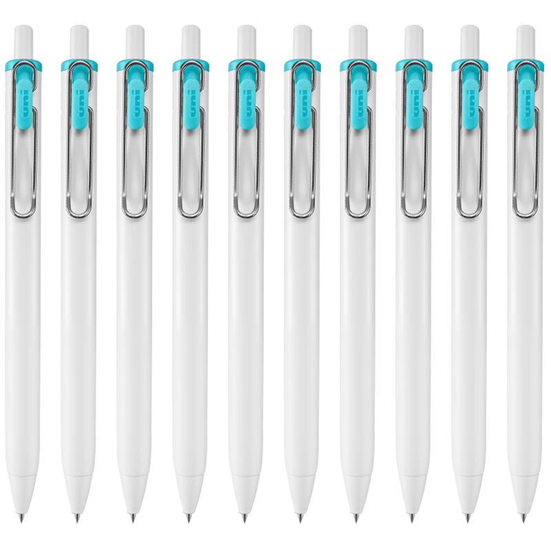 Uni-Mitsubishi Uni-Ball One Series Small Concentric Core Sky Blue Gel Pen, High Aesthetic Value, 0.5mm Signing Pen UMN-S 10 Pieces