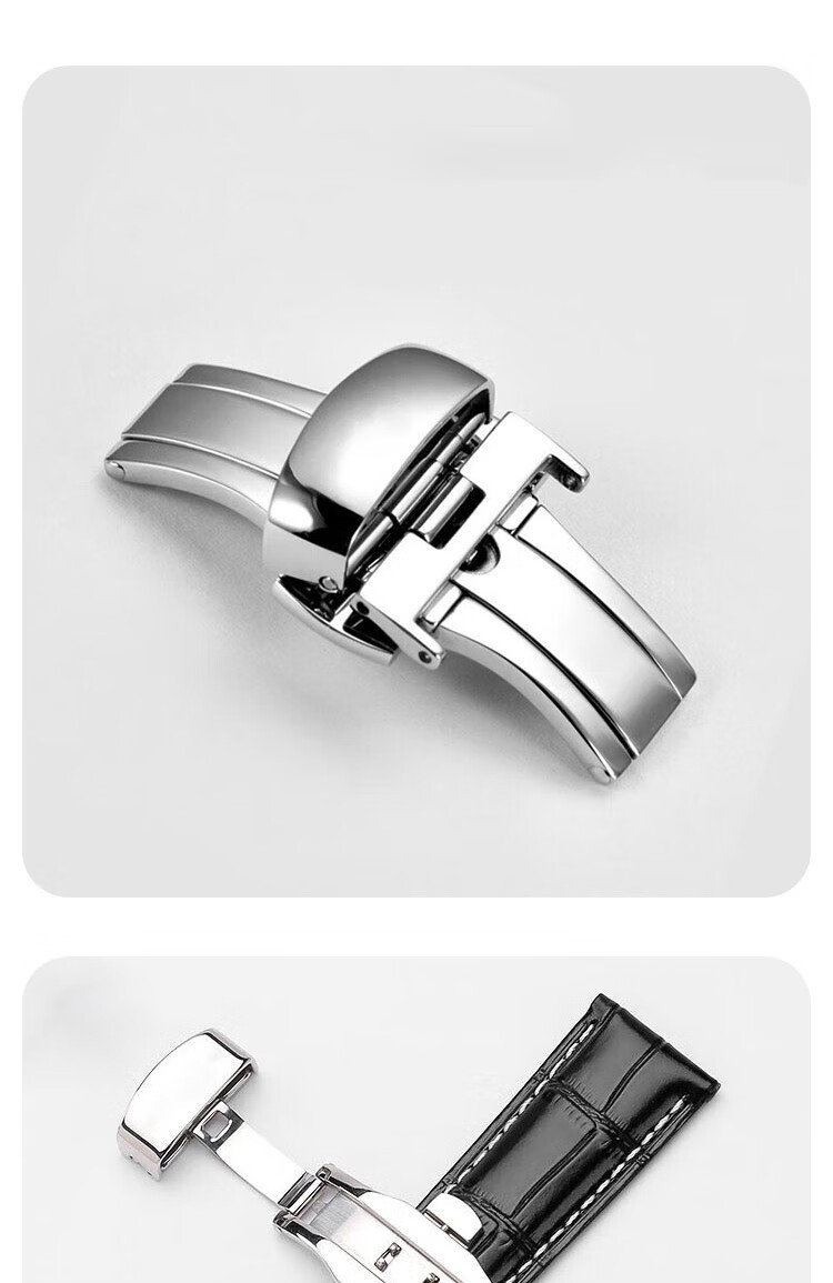 ESCASE Suitable for Huawei Watch 5 Strap, Alligator Leather GT5/4/Watch3pro/GT3pro New/Watch4pro/D Wristband, Butterfly Clasp, 46/48 Dial, Brow 4