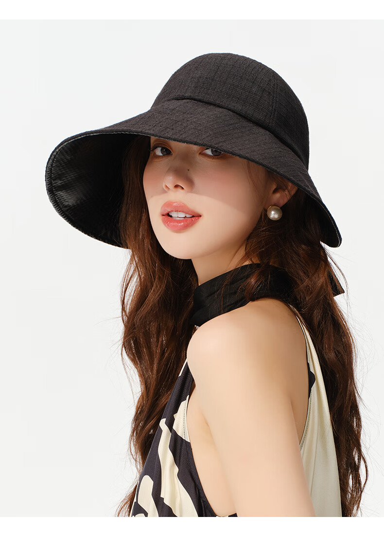CACUSS Sun Hat for Women, Summer Sweet Face-Slimming Straw Hat, Casual Fisherman Hat, Beige 22