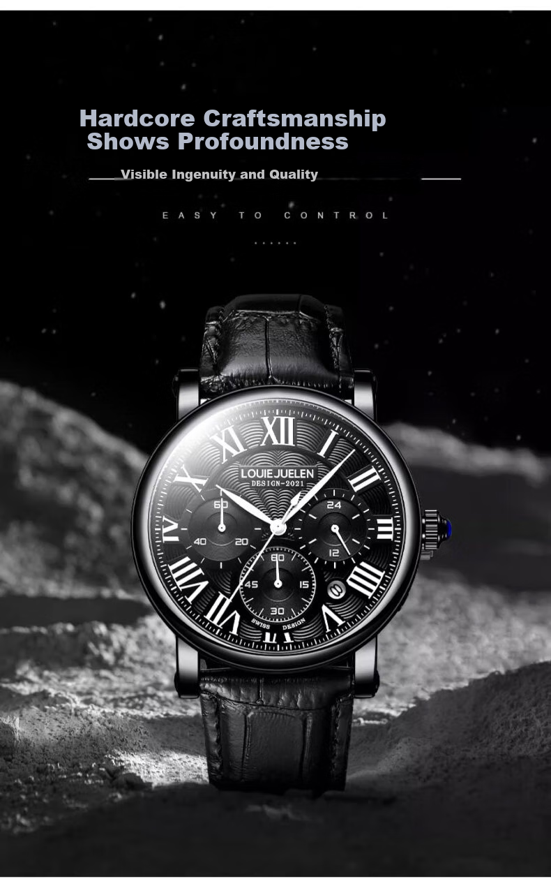 LOUIE JUELEN Men's Watch, Swiss Genuine Product, Fully Automatic Mechanical Business Quartz Watch, Top Ten Famous Watches, Water-Resistant, Gift for Boyfriend 12