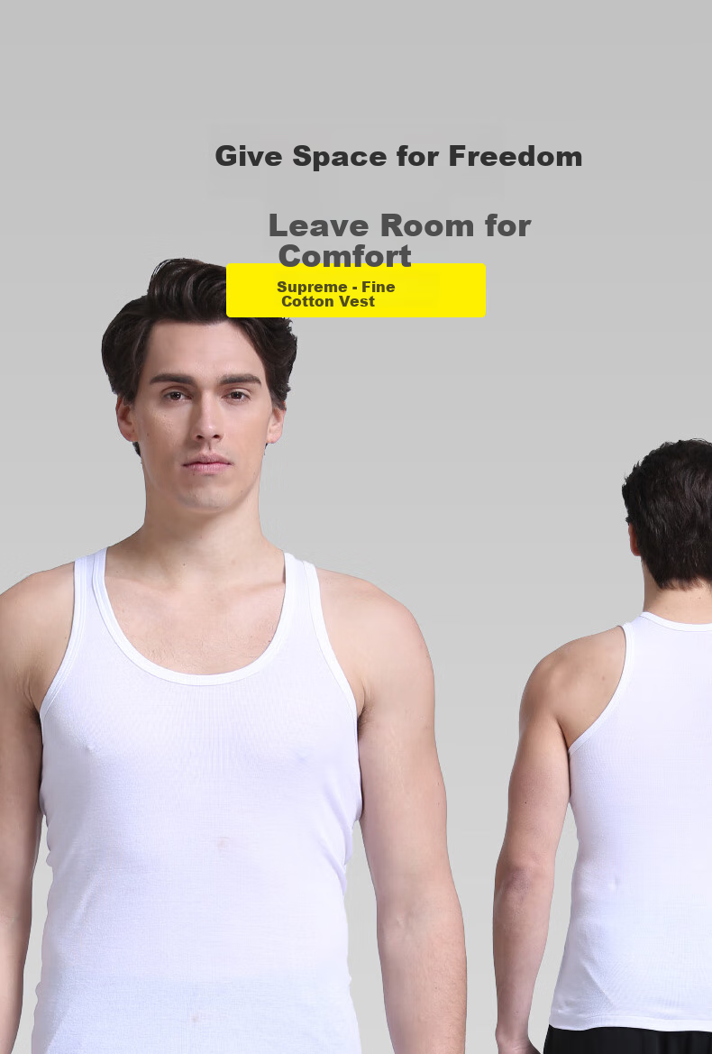 CHERISH LIFE Men's Cotton Tank Top, Breathable And Sweat-Absorbing, Versatile Undershirt for Fathers, All-Cotton Undershirt JMB007 1