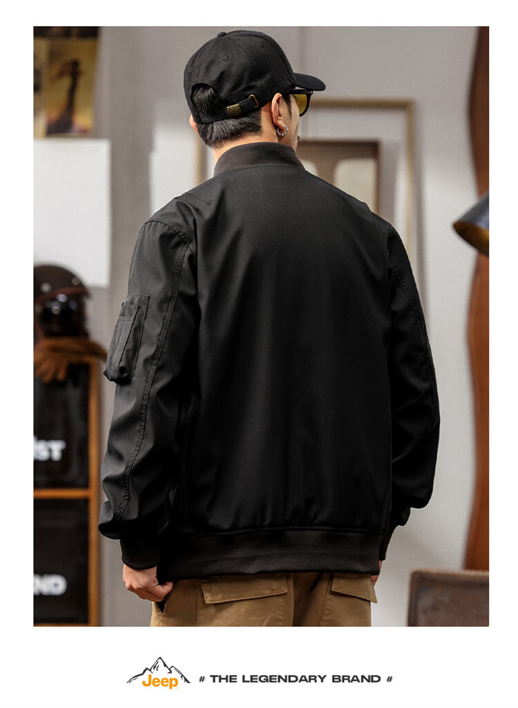 JEEP Men's Executive Jacket, Spring And Autumn Loose-Fitting Workwear Casual Clothing for Men, Army Green, L 9