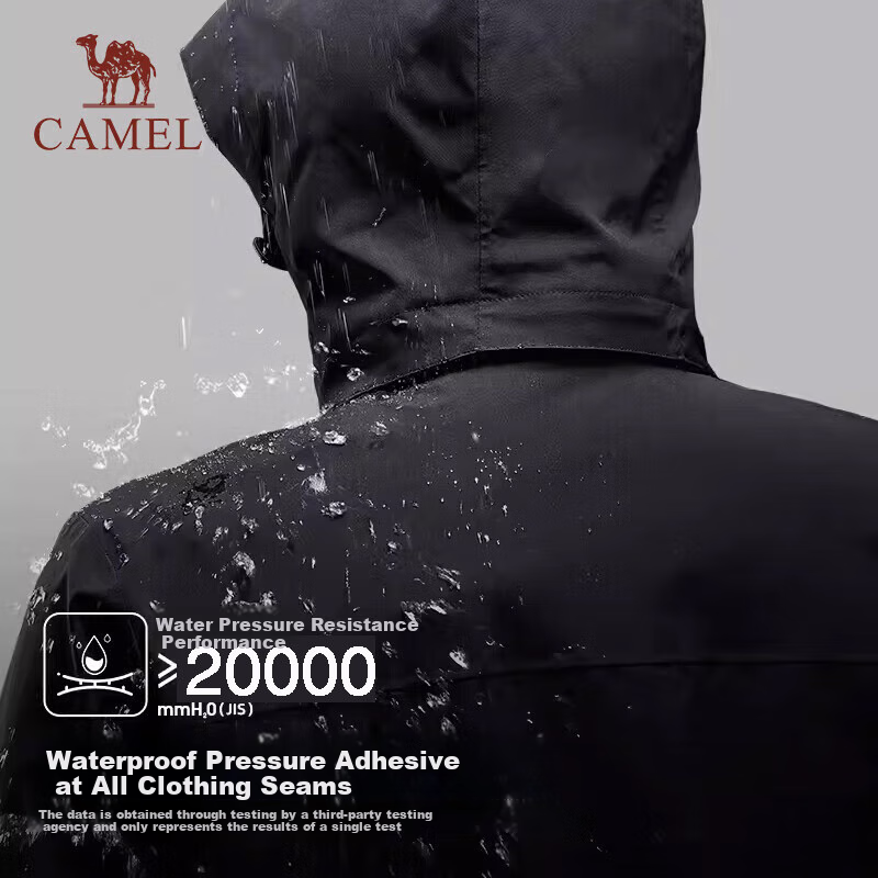 CAMEL Женская ветровка 3-в-1, мужская уличная ветрозащитная водонепроницаемая, для путешествий и походов