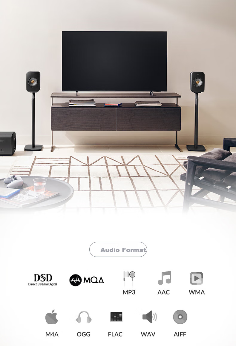 KEF LSX II Soundwave Desktop Computer Speakers, Wireless HiFi 2.0 Stereo Bluetooth Active Speakers, High-Fidelity Living Room TV Speakers for Home Use, Gift with Subsidy 4