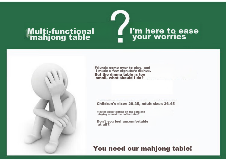 Huasheng Mahjong Table And Dining Table Combo, Foldable, Simple Manual Folding, for Home Use, Mahjong Table with Separate Legs, Tabletop Included H-196 1