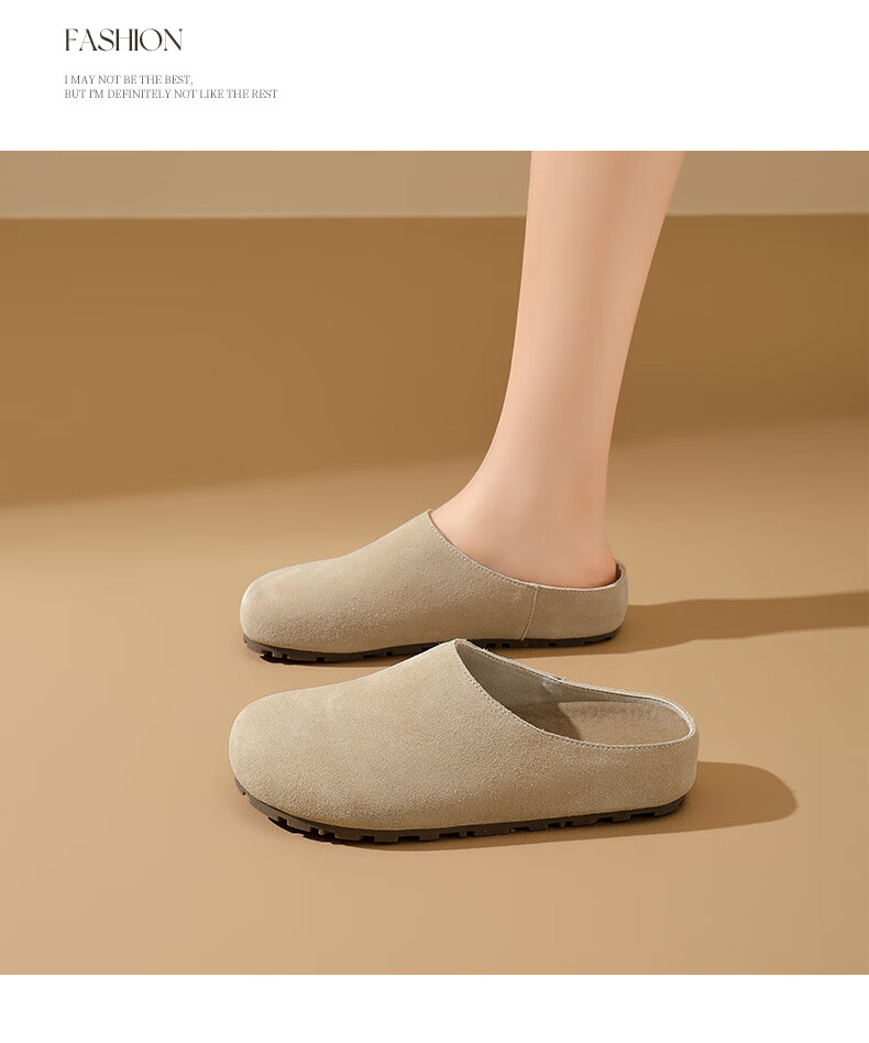 DAPHNE Women's Slip-On Shoes, Retro Style, Spring 2025 Collection, Thick-Soled Casual Closed-Toe Mules, Gray, Size 40 4