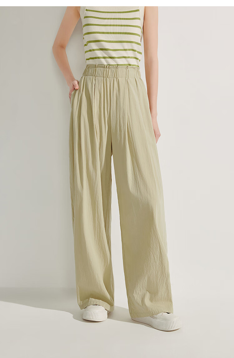 INMAN Lazy Flowy Banana Wide-Leg Pants Summer Women's New Trendy Versatile Elastic Waist Loose Long Trousers Dark Gray XL 51