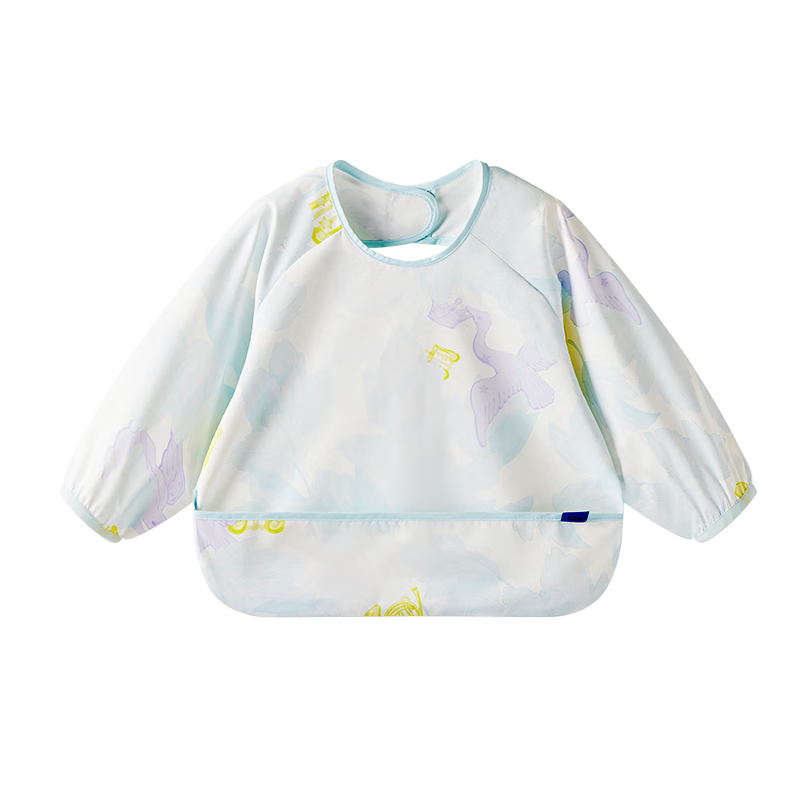 Babycare Baby Feeding Bib Toddler Smock Infant Anti-Dirt Apron Blue Melody Size 80