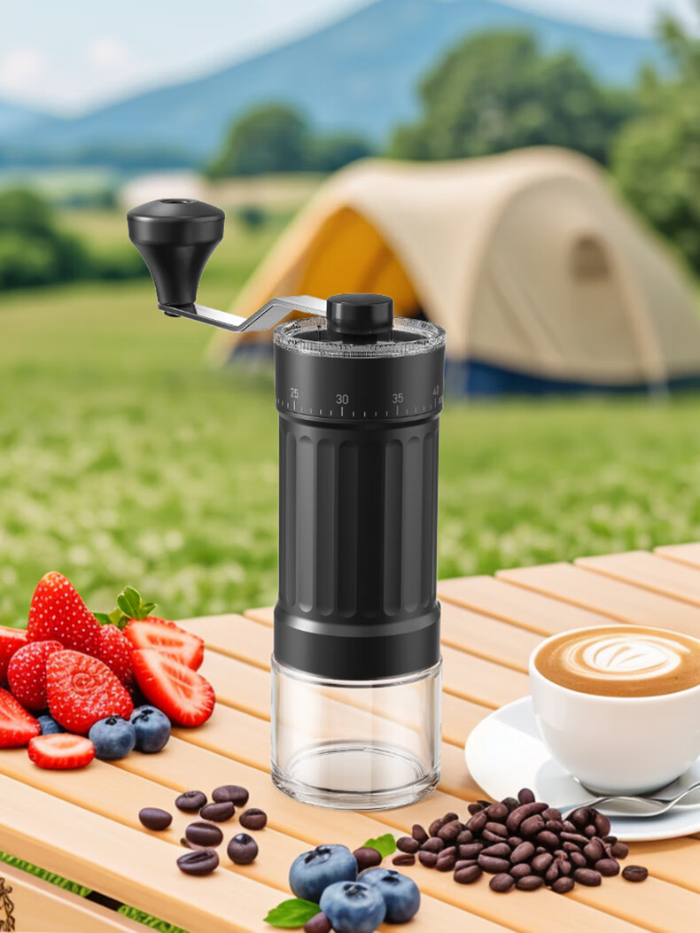 CLITON Manual Coffee Grinder Adjustable Hand-Crank Coffee Bean Mill Portable Manual Coffee Machine Automatic Grinding Powder Machine 15