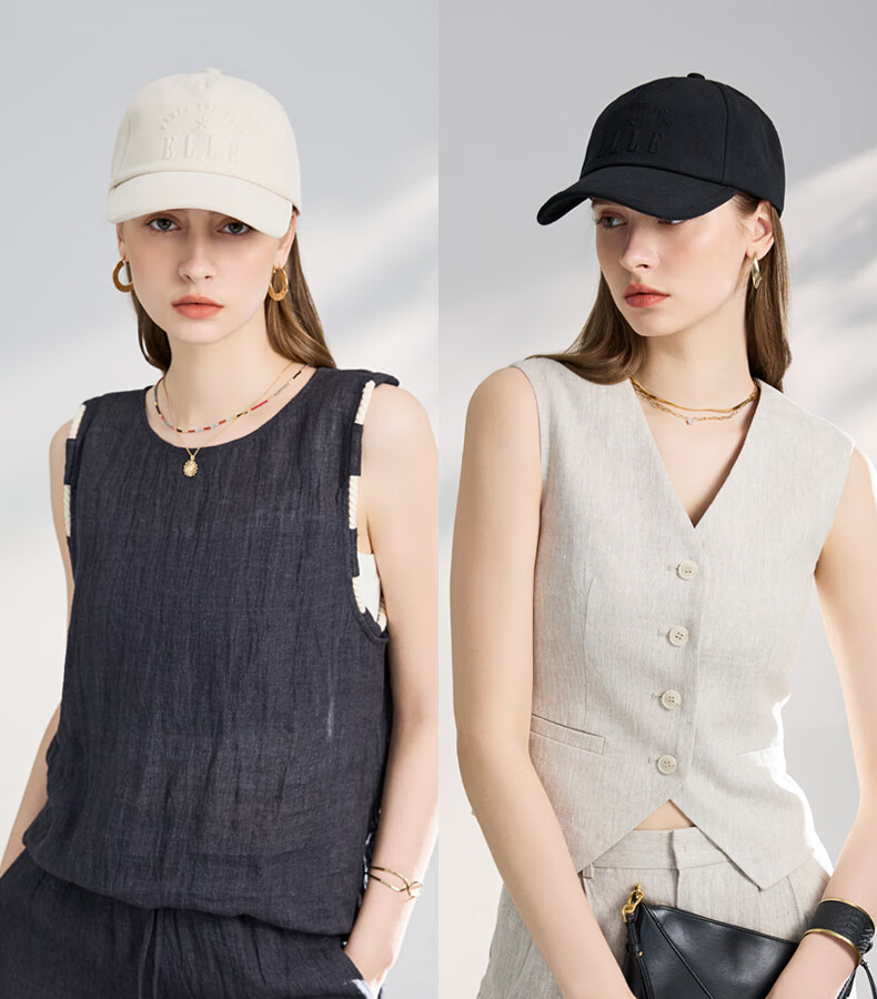 ELLE Sunscreen Baseball Cap Women Outdoor Sunshade Hat Men Couple Adjustable Large Head Pure Cotton Duckbill Gift 20