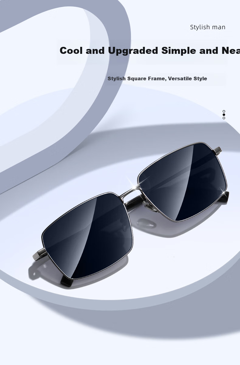 HLA Polarized Sunglasses, Stylish Men's Driving Safety Glasses, Square Frame Eyeglasses for Men, Gift 3