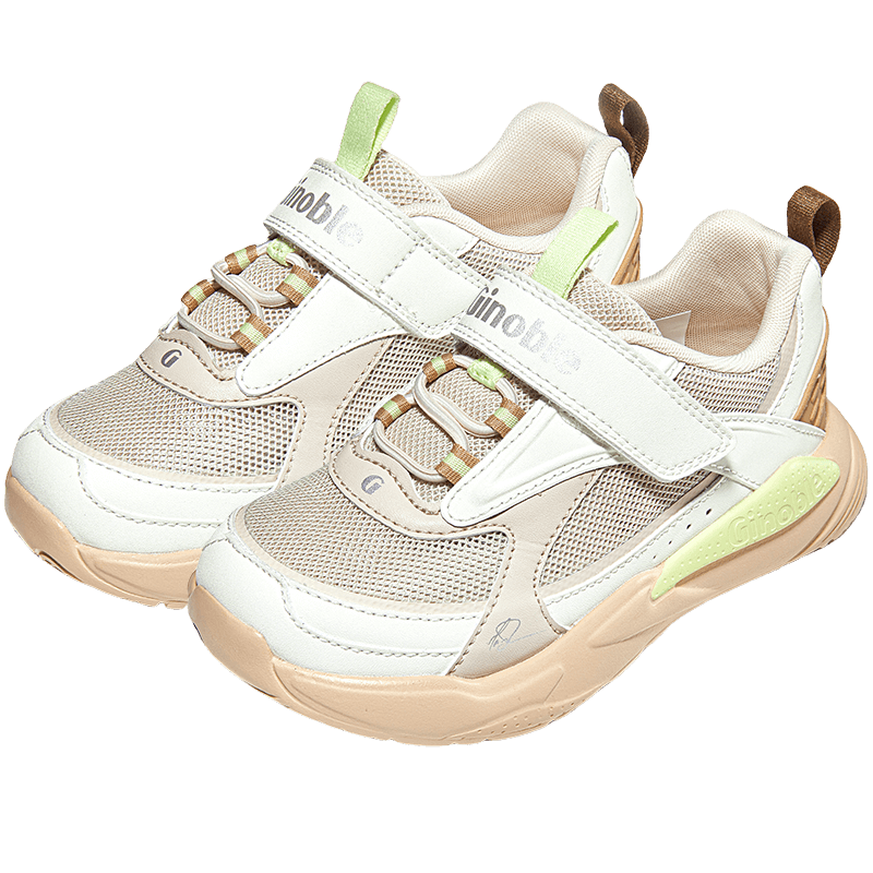 Ginoble Toddler Shoes, Summer, for 18 Months to 5 Years Old, Boys And Girls, Mesh Functional Shoes GW1736, Bright White/sand Brow