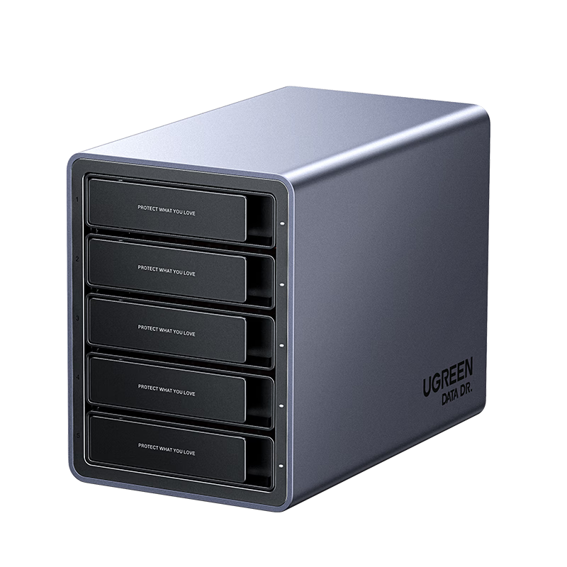 UGREEN NAS Accessories, Network Storage Expansion Enclosure Disk Array Hard Drive Cabinet, Multi-Bay Hard Drive Case (With RAID), Suitable for 2.5/3.5 SATA Mechanical And Solid State Drives