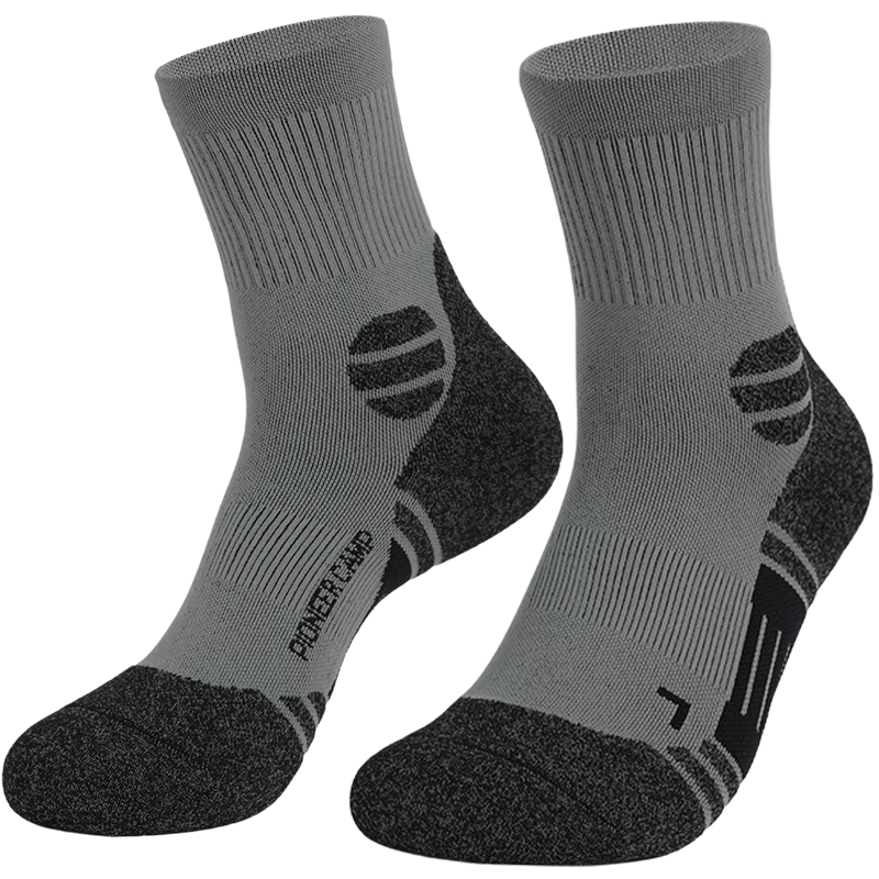 Pioneer Camp Outdoor Socks 7A Antibacterial Hiking Unisex Moisture-Wicking Mid-Calf Sports Socks Mulberry Red 24-26CM