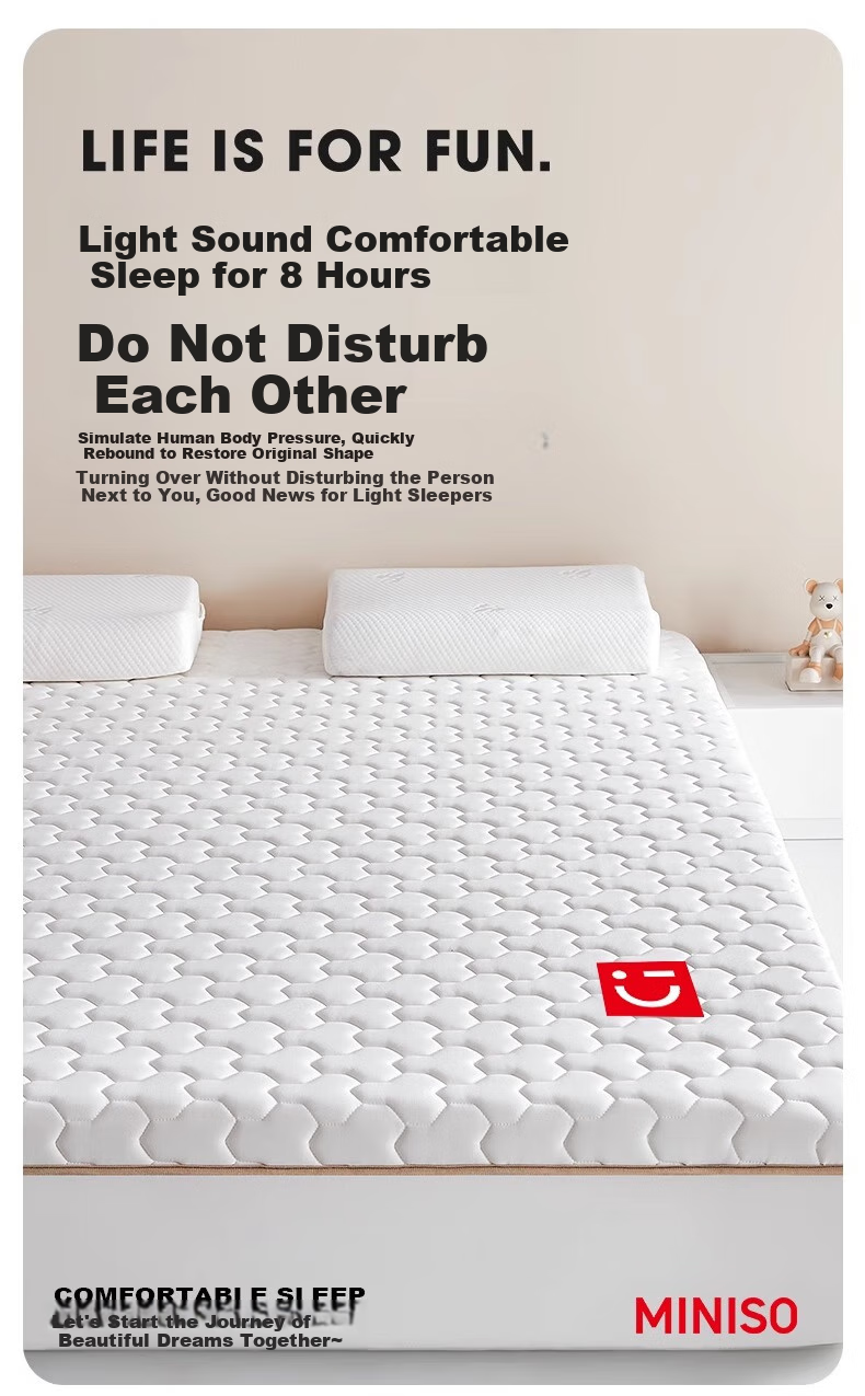 MINISO Memory Foam Natural Antibacterial Latex Mattress Tatami Bed Pad for Double Bed, 1.5x2 Meters 10