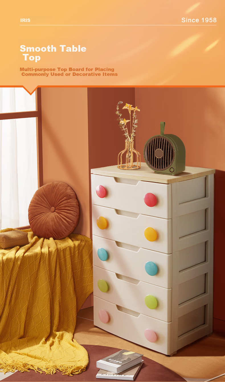 IRIS Storage Cabinet, Simple Wardrobe with Drawers, Eco-Friendly Plastic Thickened Five-Drawer Chest, Storage Box, Alice Cabinet 2