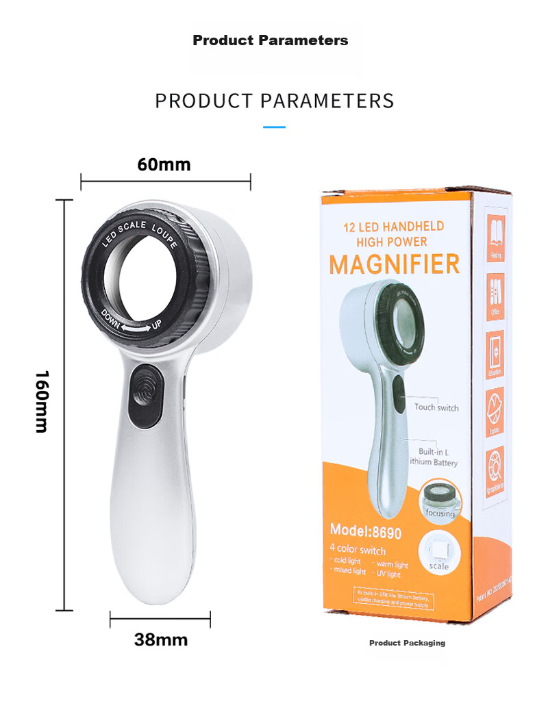 StarMICRO Magnifying Glass with LED Light, Purple Light, Scale, High Magnification, High Definition for Evaluating Liquor, Maotai, Antiques, Calligraphy, Paintings, Jade, Silver Coins, Banknotes And Stamps Appraisal 3
