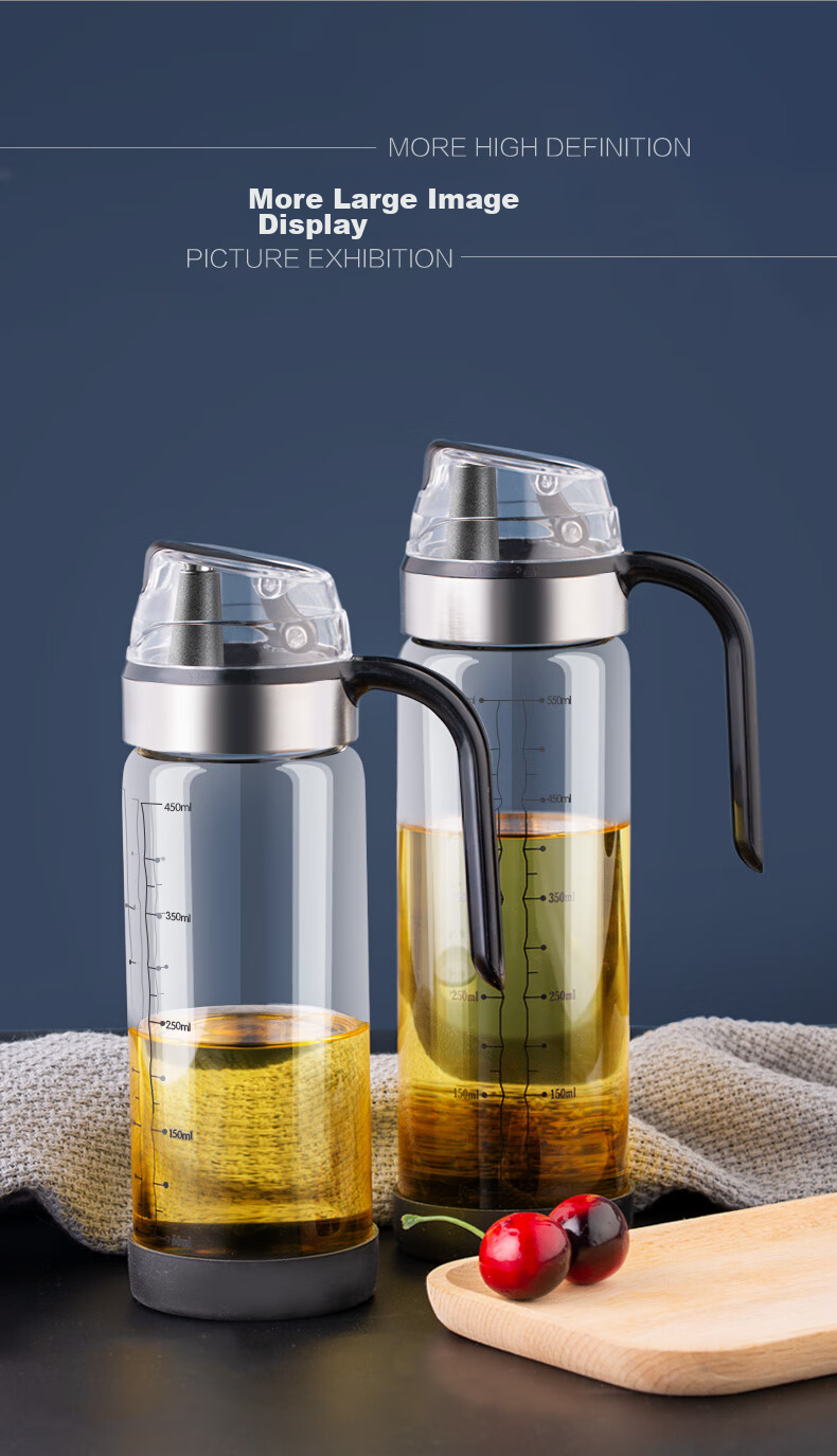 Newair Glass Oil Dispenser with Automatic Opening And Closing, Leak-Proof Kitchen Home Oil Bottle Container for Sesame Oil, Soy Sauce, Vinegar And Seasoning 16