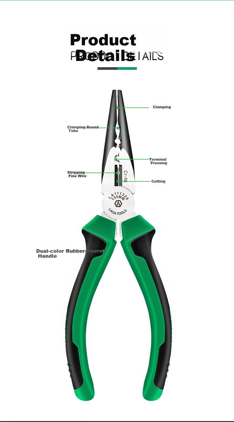 LAOA Fishing Pliers, Multifunctional Needle-Nose Pliers, Household Terminal Crimping And Wire Stripping Pliers, 6 Inches, LA111326 4
