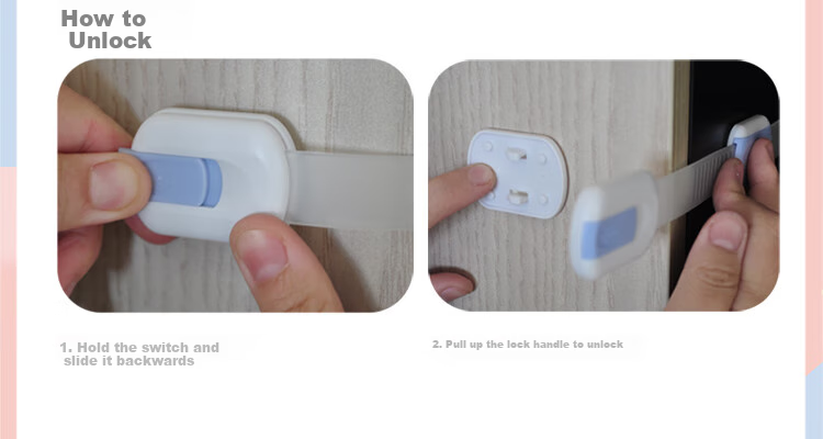 Babyprints Children's Drawer Lock, Safety Lock for Baby Refrigerator, Infant Cabinet Door Lock, Multi-Functional Adjustable, Set of 3 8