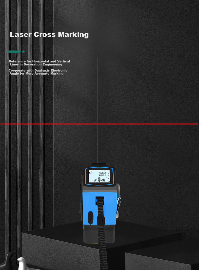 ZHENBING Laser Distance Measuring Tape, Infrared High-Precision Electronic Ruler, Cross-Line Measuring Instrument, Smart Measuring Tape for Room Measurement 5