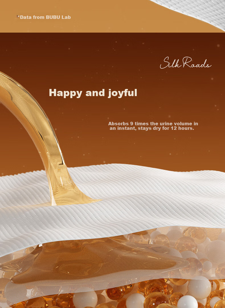 BUBU Silk Road Diapers, XL Size, 64 Pieces (11.5-14KG), Silk Extract, Ultra-Thin, Dry And Breathable 9
