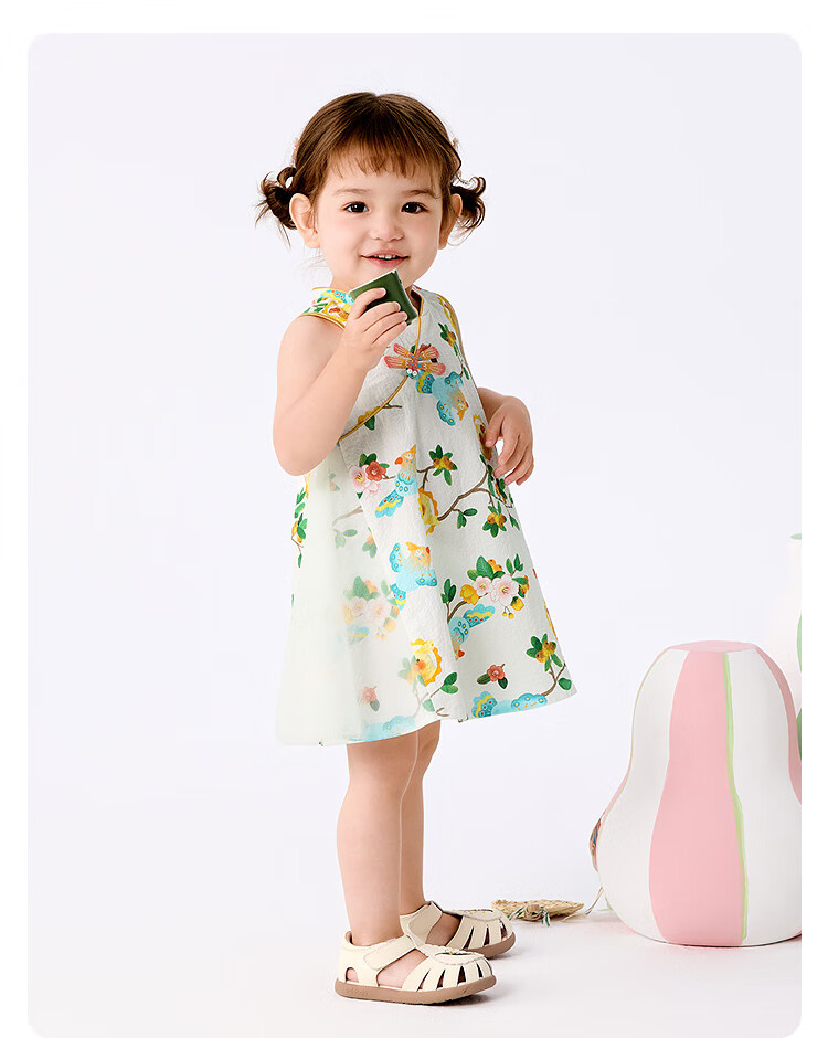 BALABALA Children's Dress, Girls' Skirt, Baby Princess Dress, 2025 Summer Collection, Chinese Style, Exquisite, 208225111009 13