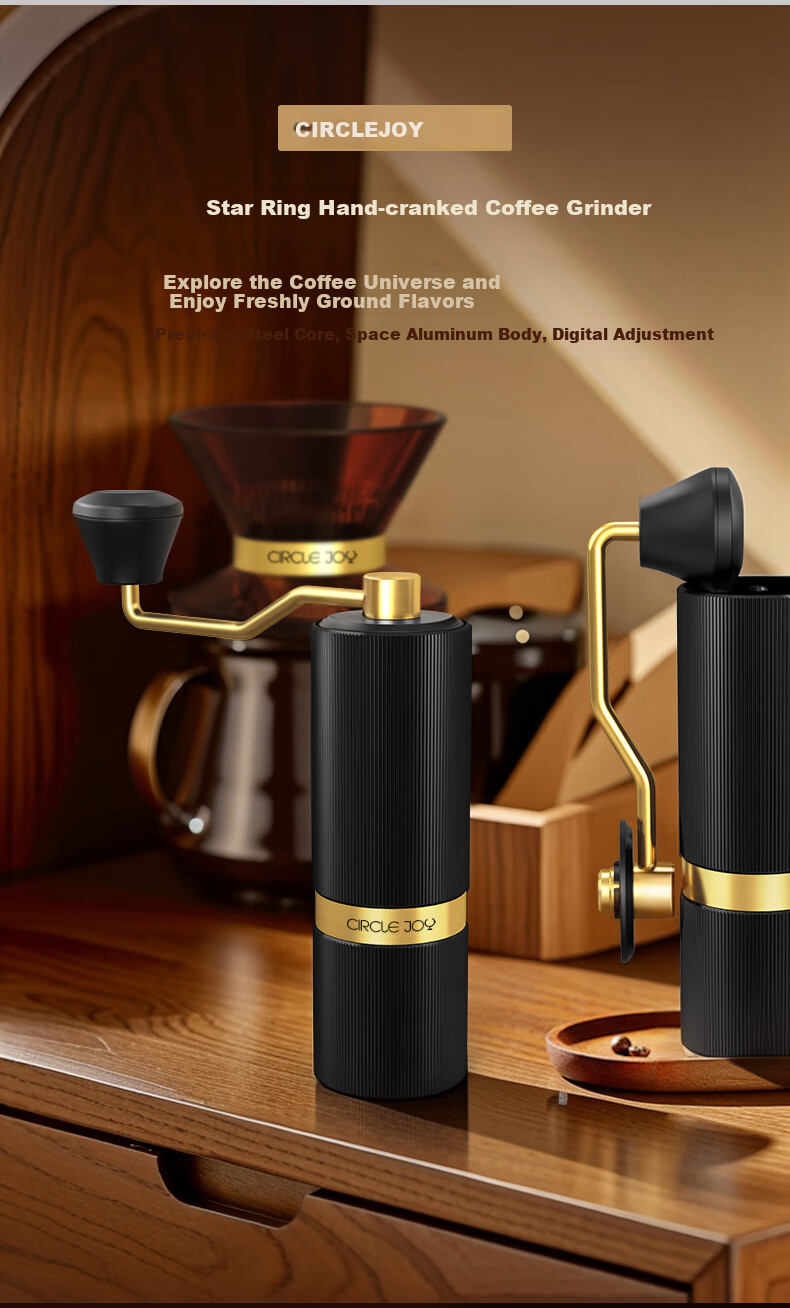Circle Joy Hand-Crank Coffee Grinder, Manual Coffee Grinder, Home Portable Mini Coffee Machine, Powder Grinder 2