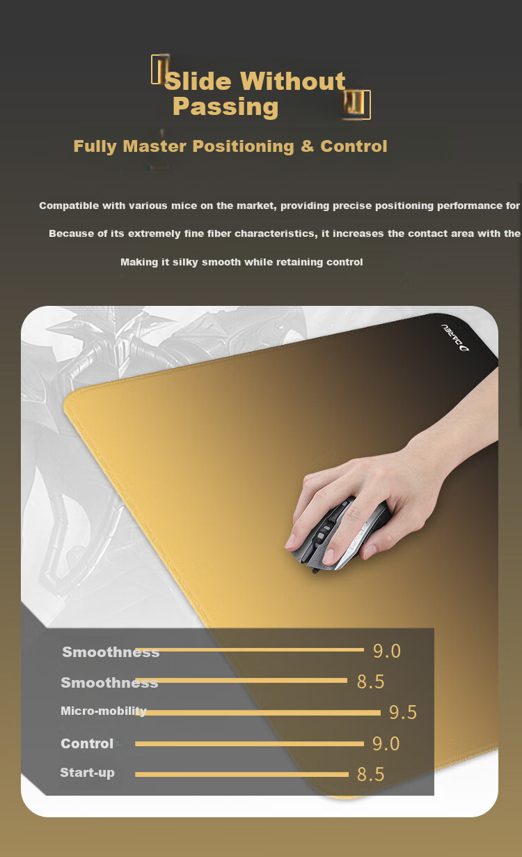 DAREU Gaming Mouse Pad, FPS Competition Special, Microfiber Suede Pad, Large Desk Mat, Valorant CSGO, 520*400*4, Rubber Bottom, Camel Color, Uninvited Guest 3