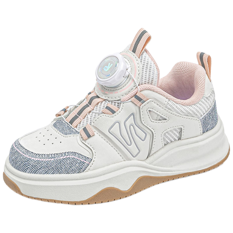 ANNIL Boys' Casual Soft-Soled Button Sports Shoes 2026 Spring New Light Gray Size 28
