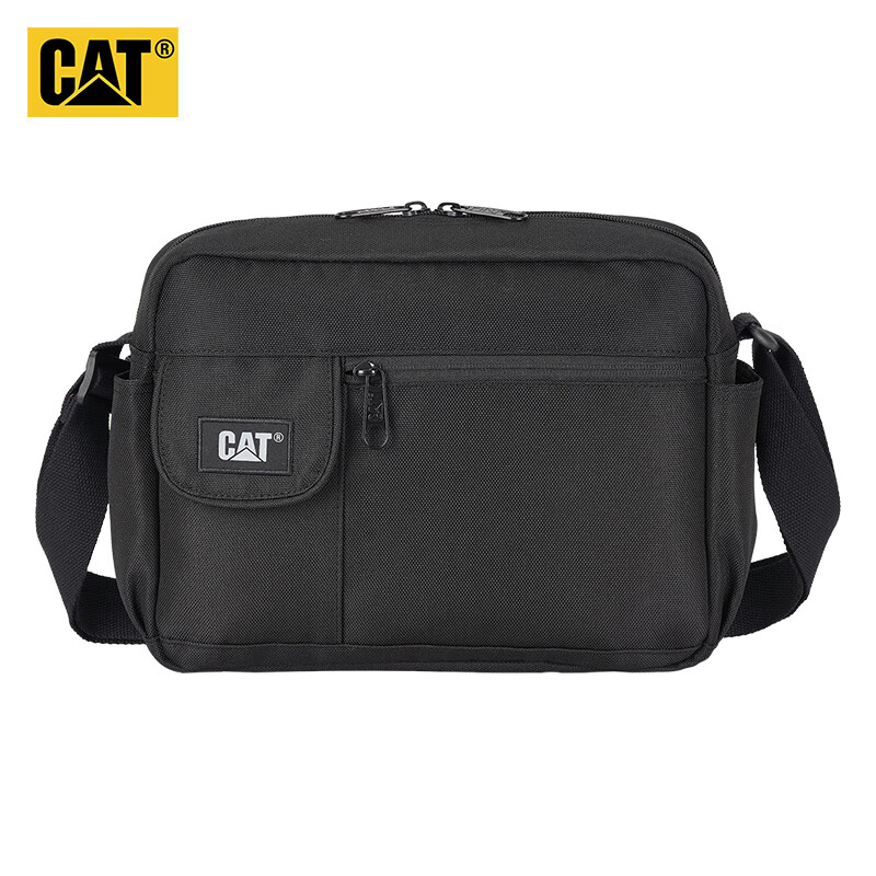 CAT Messenger Bag, Single Shoulder Crossbody Bag, 13-Inch IPad Bag, Commuter Outdoor Multi-Pocket Trendy Large Capacity, Black, 84557