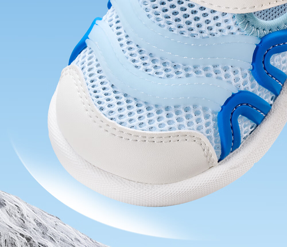 BOBDOG Children's Shoes, Baby Sandals, Toddler Shoes, Boys' Caterpillar Shoes, Breathable Mesh Kids' Footwear, Light Blue, Size 25 9