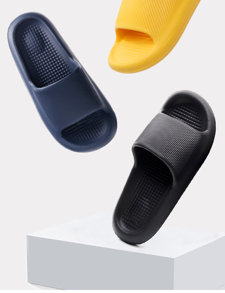 GUOLUOFEI Home Slippers for Men And Women, Indoor Non-Slip EVA Soft Sole, for Bathing And Summer Outdoor Wear, Black, Size 42-43 4