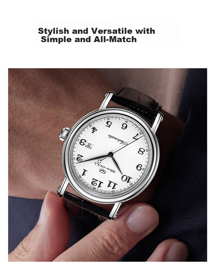 SEAGULL Automatic Mechanical Watch for Men, Simple Calendar Men's Watch, Birthday Gift for Men, National Watch 819.13.1054 2