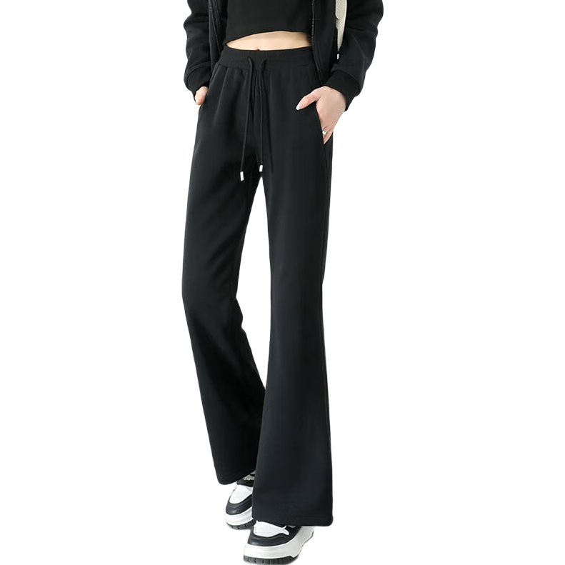 Baleno High-Waisted Flared Pants for Women, Spring And Autumn 2025, Elastic Waist, Slightly Flared Casual Trousers, Fashionable Black Harem Pants